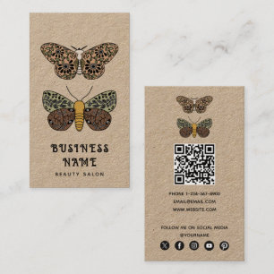 Bohemian Moth Wildflowers Aesthetician Beauty Salo Business Card