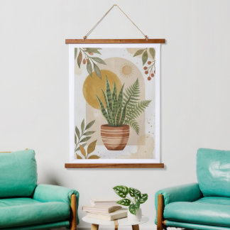 Bohemian mural "Plants and the warmth of the sun" Hanging Tapestry
