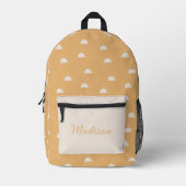 Bohemian Neutral Sun Custom Name Printed Backpack (Front)