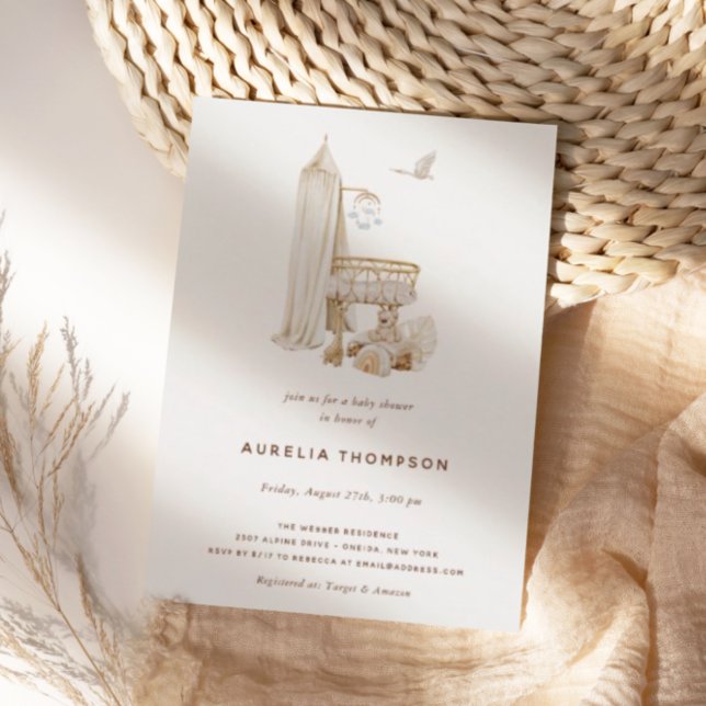 Bohemian Nursery Scene Baby Shower Invitation (Creator Uploaded)