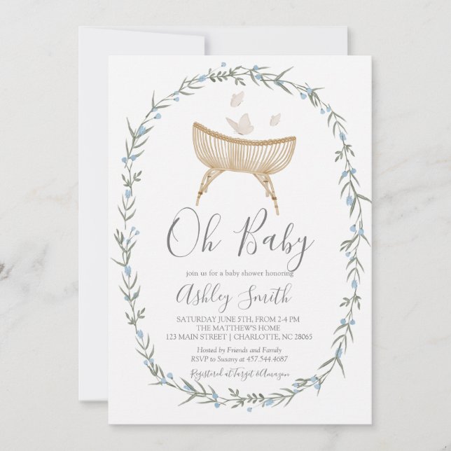 Bohemian Oh Baby Shower Invitation (Front)