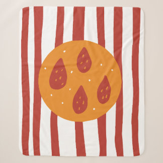 Bohemian Orange Sun Drops and Black Stripes Blanke Sherpa Blanket