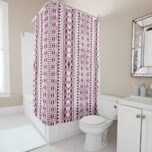 Bohemian Ornament 30122020 Dark red Shower Curtain