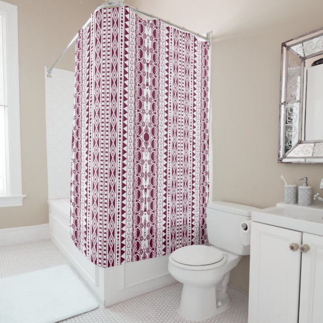 Bohemian Ornament 30122020 Dark red Shower Curtain (In Situ)