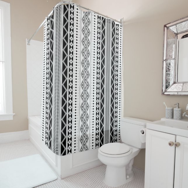 Bohemian Ornament Shower Curtain (In Situ)