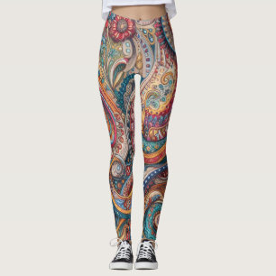 Bohemian Paisley no 7 Leggings