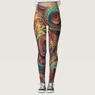 Bohemian Paisley no 9 Leggings