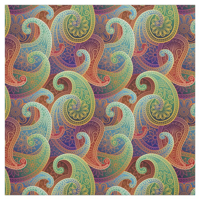 Bohemian Paisley Timeless Pattern Fabric (Swatch)