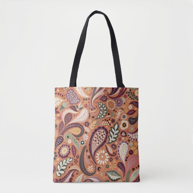 Bohemian Paisley Tote Bag (Front)