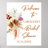 Bohemian Pampas Grass Bridal Shower Welcome Sing