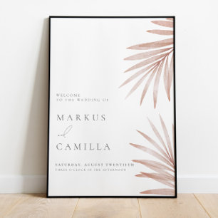 Bohemian Pampas Grass Wedding Sign