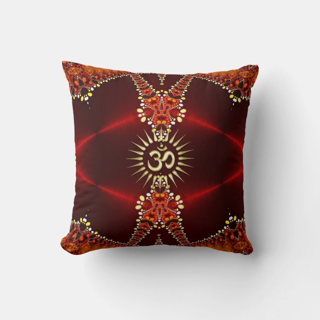 Bohemian Passion OM Deep Red Cushion / Pillow (Front)