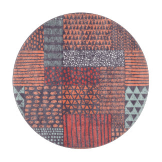 Bohemian patchwork: hand-drawn seamless design. cutting board