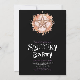 Bohemian Pentagram Witch Magick Halloween Party Invitation