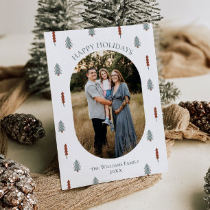 Bohemian Pine Photo Christmas Holiday Card