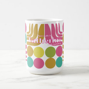 Bohemian Pink Green Blue Brown Coffee Mug