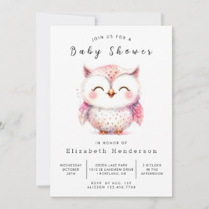 Bohemian Printable Owl Baby Shower Invitation