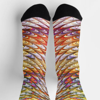 Bohemian Psychedelic Colourful Waves Abstract Art Socks