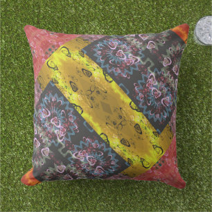 Bohemian Psychedelic Patchwork Cushion