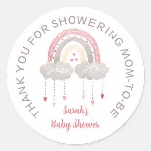 Bohemian Rainbow Baby Shower favour label