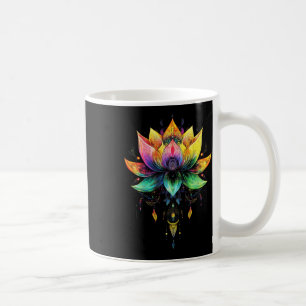 Bohemian Rainbow Lotus Flower Yoga Mandala Chakra Coffee Mug