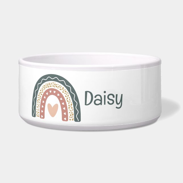 Bohemian Rainbow Monogram Pet Feeding (Front)