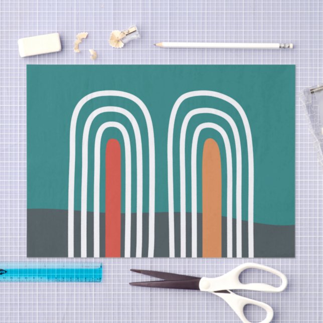 Bohemian rainbow retro colours artwork tissue paper (Craft)