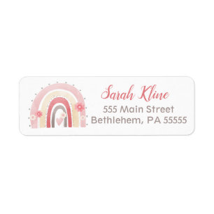 Bohemian Rainbow Return Address labels