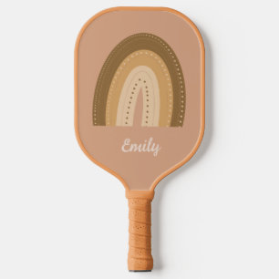 Bohemian Rainbows Patterned Script Name Pickleball Paddle