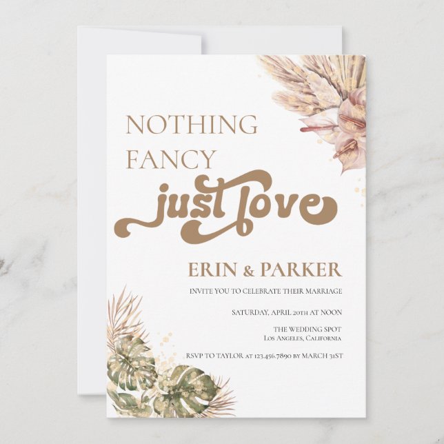 Bohemian Retro | Photo  Simple Wedding Invitation (Front)