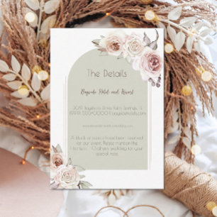 Bohemian Rose Arch Wedding Enclosure Card