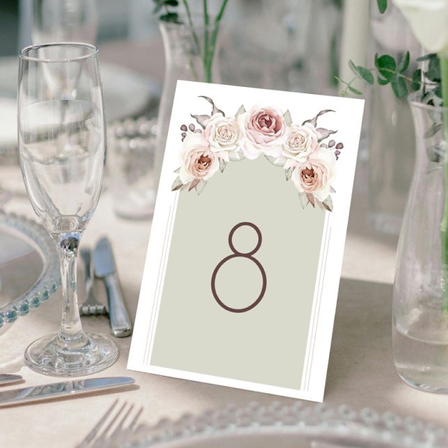 Bohemian Rose Arch Wedding Reception Table Number (Bohemian Rose Arch Wedding Reception Table Number)