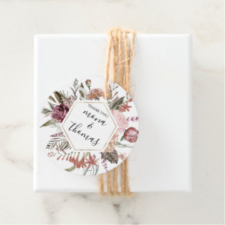 Bohemian Rose Custom Wedding Shower Gift Tag
