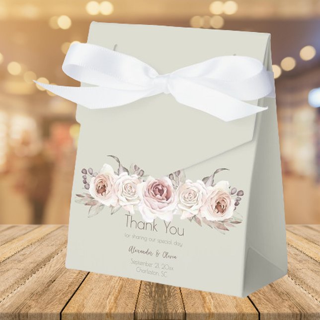 Bohemian Rose Wedding Favour Box (Bohemian Rose Wedding Favor Boxes)