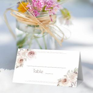 Bohemian Rose Wedding Place Card