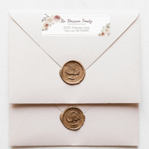 Bohemian Rose Wedding Return Address