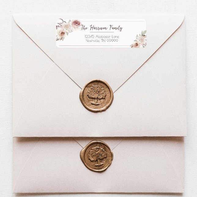 Bohemian Rose Wedding Return Address (Bohemian Rose Wedding Return Address Label)