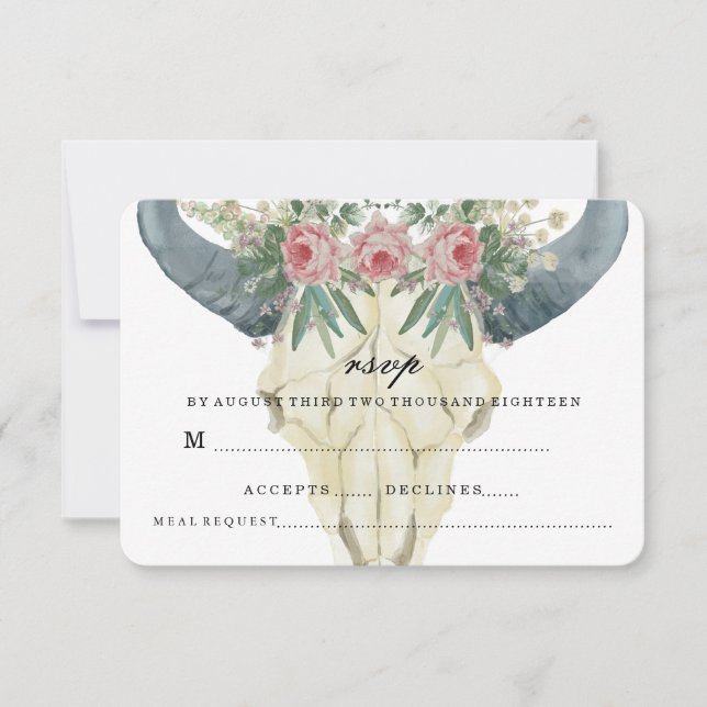 BOHEMIAN ROSES WEDDING RSVP (Front)