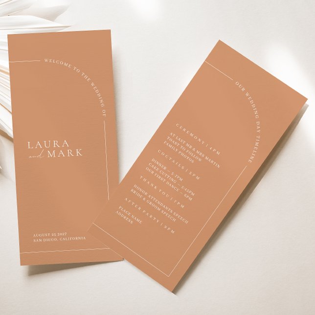 Bohemian Rust Arch Minimalist Wedding Program (Creator Uploaded)