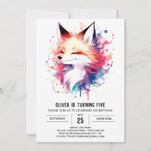 Bohemian Rustic Fox Birthday Invitation