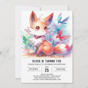 Bohemian Rustic Fox Birthday Invitation