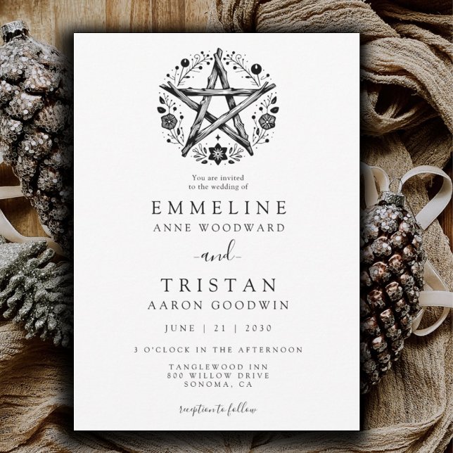 Bohemian Rustic Nature Pagan Wicca Wedding Invitation (Creator Uploaded)