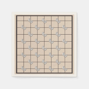 Bohemian Rustic Winter Coffee Bean Brown Plaid  Napkin