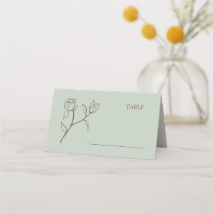 Bohemian Sage Floral Wedding Table Place Card