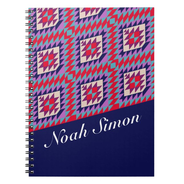 Bohemian seamless mosaic Colorful pattern Notebook (Front)