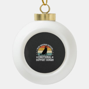 Bohemian Shepherd Emotional Support Human Dog Ceramic Ball Christmas Ornament