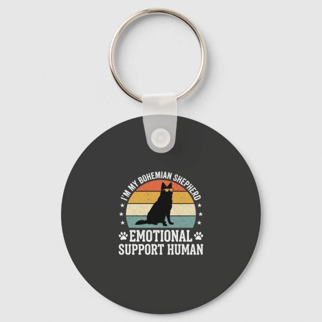 Bohemian Shepherd Emotional Support Human Dog Key Ring (Front)