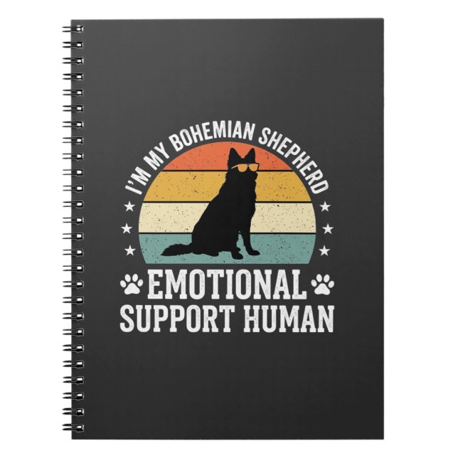 Bohemian Shepherd Emotional Support Human Dog Notebook (Front)