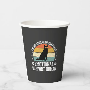 Bohemian Shepherd Emotional Support Human Dog Paper Cups