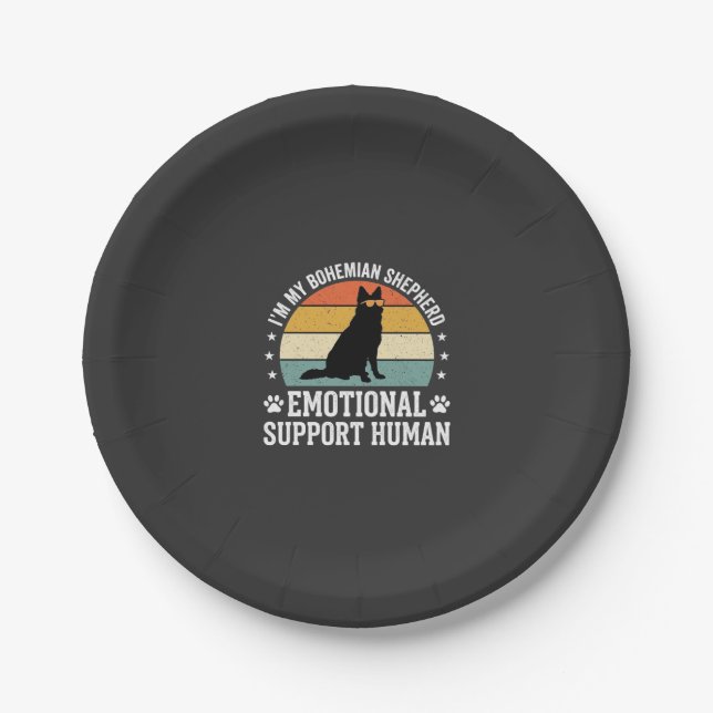 Bohemian Shepherd Emotional Support Human Dog Paper Plate (Front)